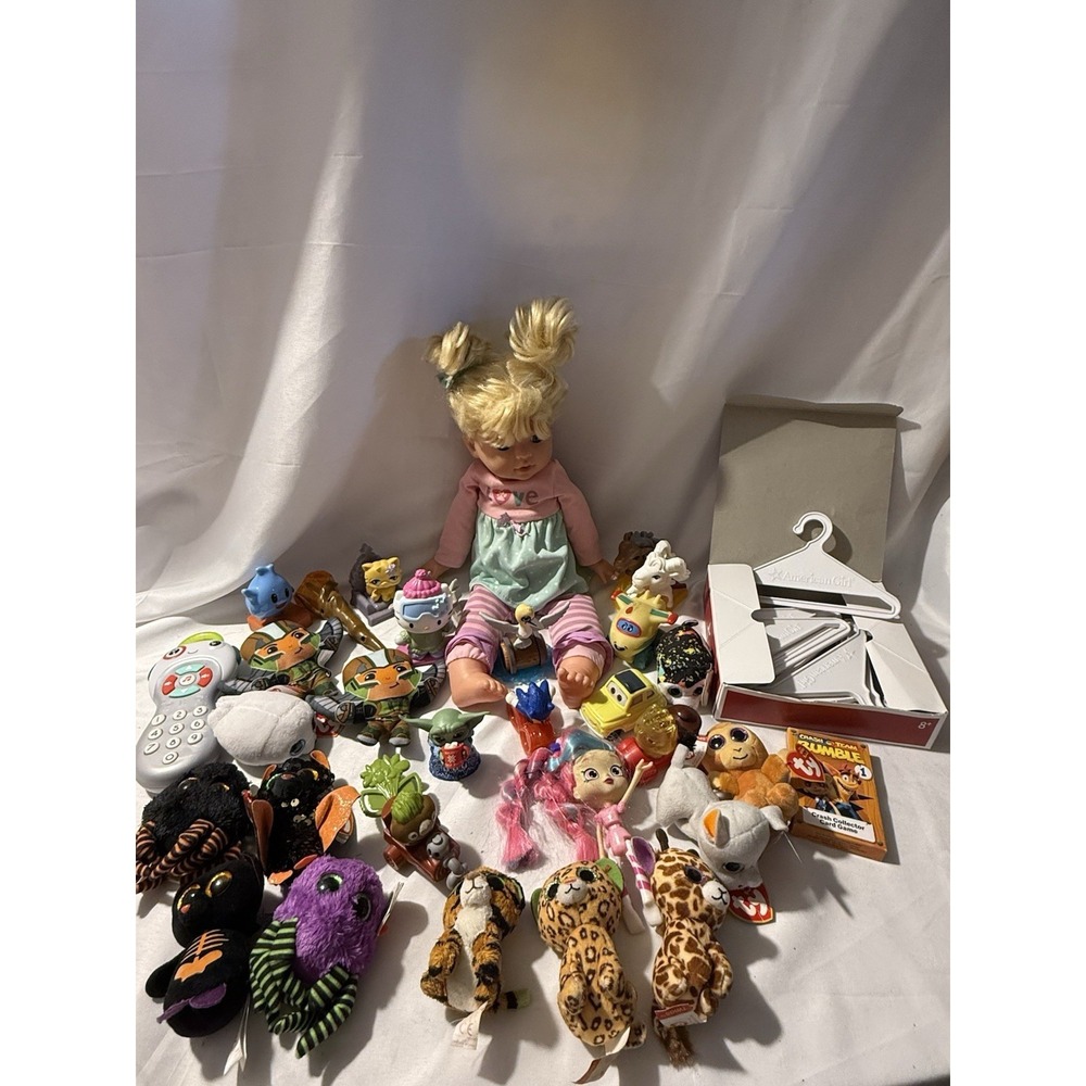 Lot of 30 Mixed Toys TY Beanie Boos Hello Kitty Grogu Plush Figures Doll More